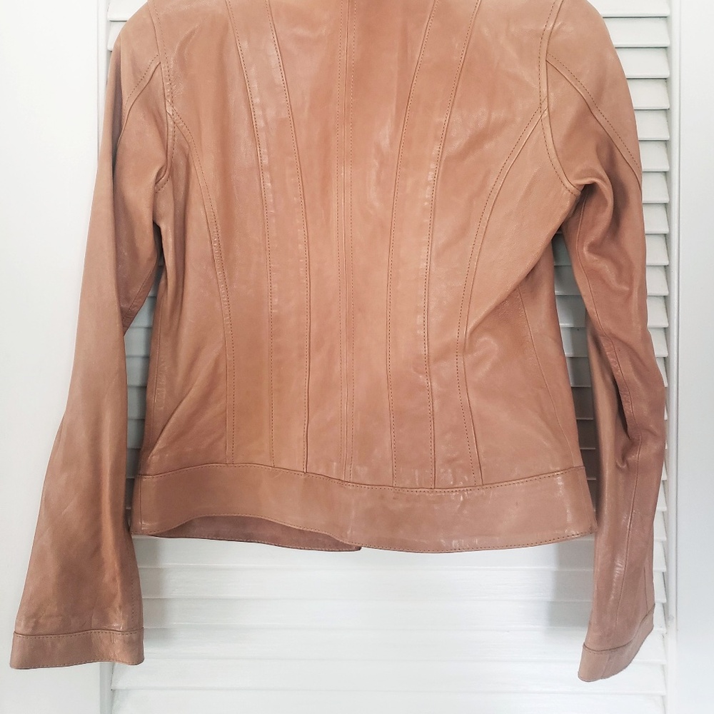 Beautiful tan Lucky Brand leather jacket XS - Picture 8 of 8